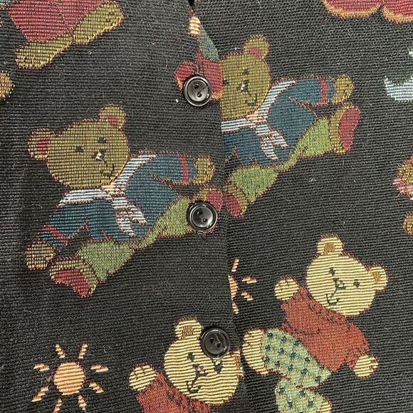 Women's Bear Pattern Vest - Black - Picture 5 of 7